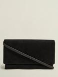 Hobbs Renata Suede Clutch Bag, Black