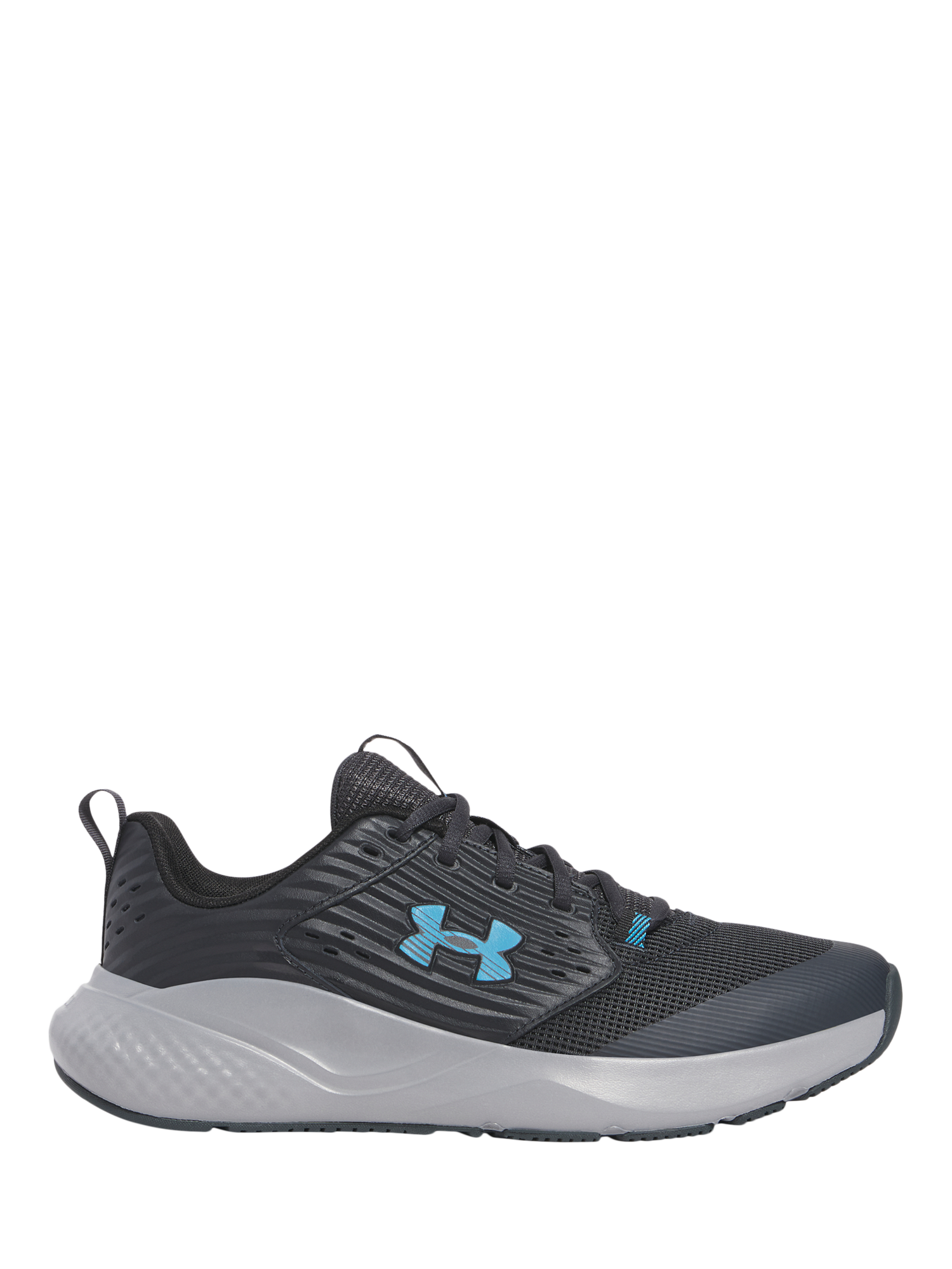 Product image 1 of 5, which shows Under Armour Men's Commit 4 Training Shoes, Steel / Ether Blue, 7