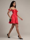 Lace & Beads Carly Flare Mini Dress, Red