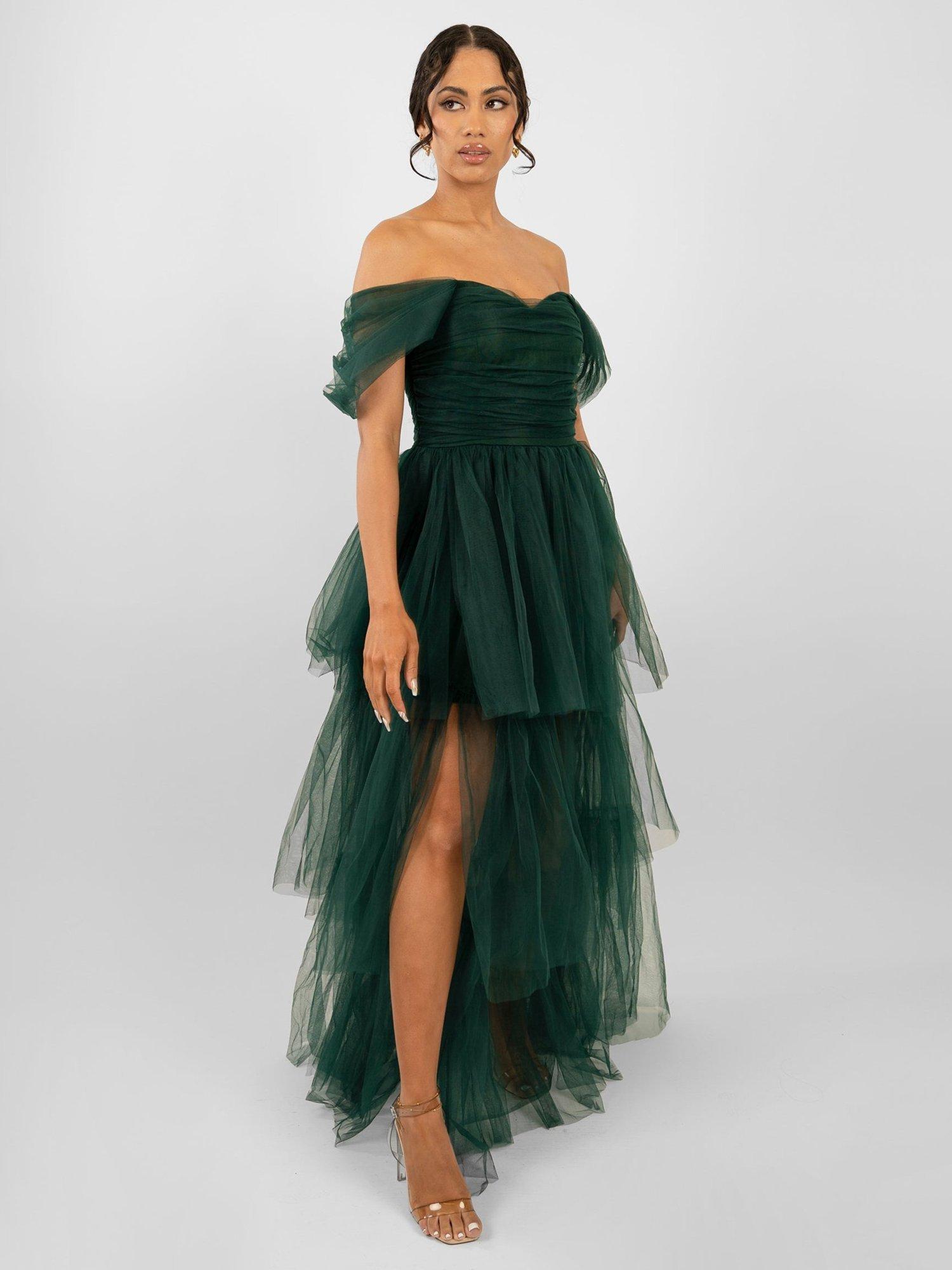Lace & Beads Sydney High Low Tulle Maxi Dress