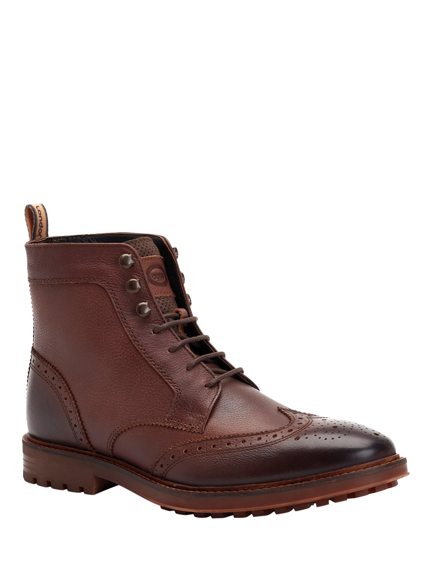 Base London Hemlock Leather Brogue Boots Brown