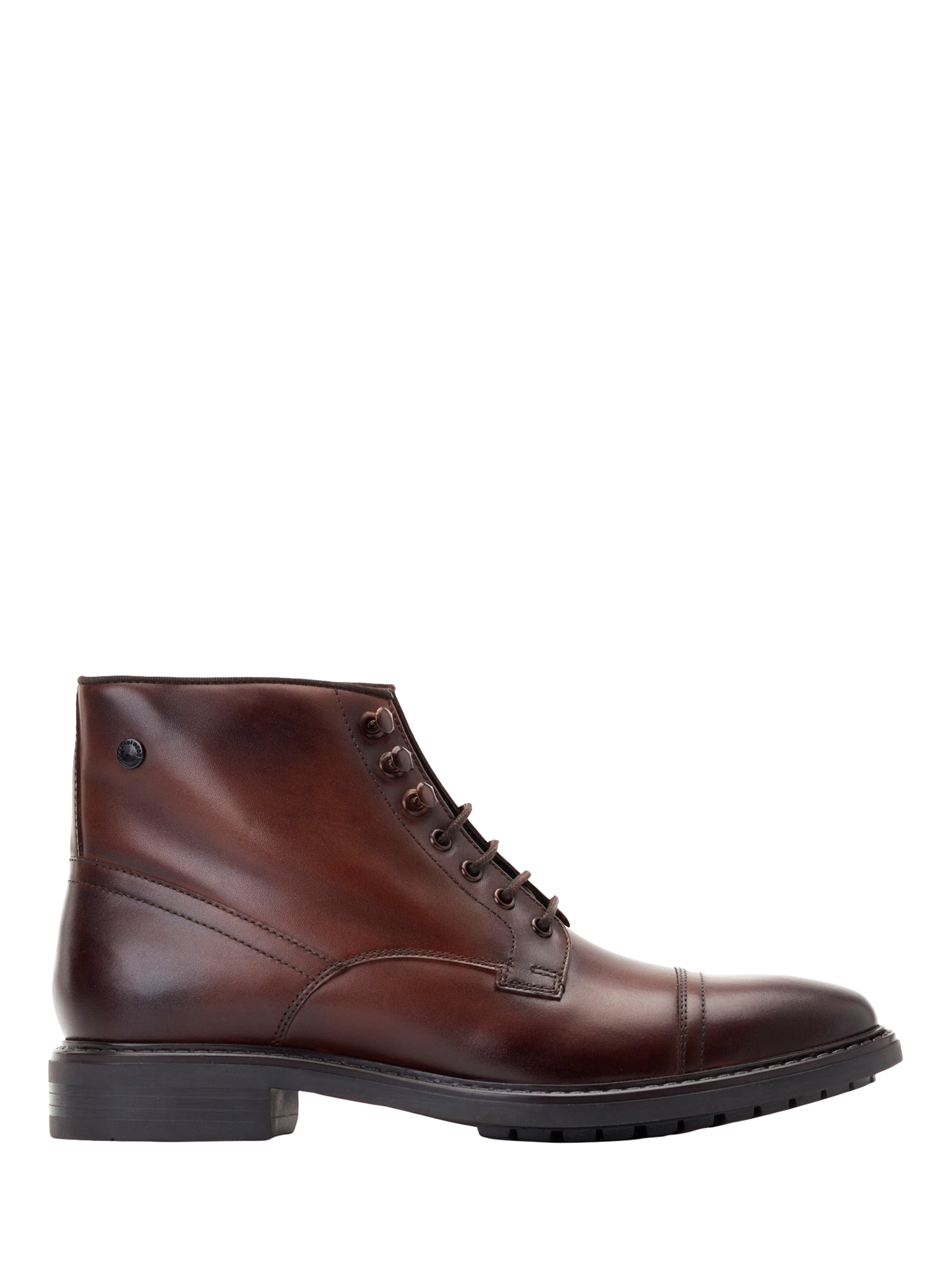 Base London Duke Leather Toe Cap Boots, Brown