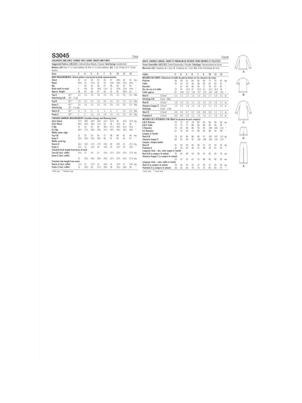 Simplicity Children's and Girls' Lounge Tops, Gown, Shorts and Pants Sewing Pattern, S3045 - view 2, Multi