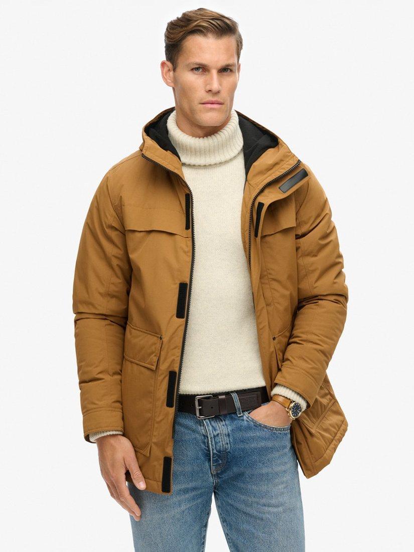 Superdry Surplus Hooded Parka, Dark Tobacco Brown