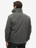 Superdry Merchant Wool Chore Jacket, Charcoal Herringbone