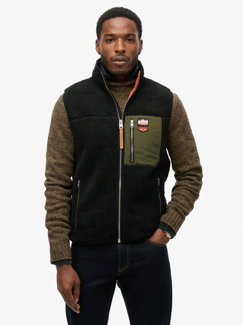 Product image 2 of 5, which shows Superdry Vintage Retro Fleece Gilet, Black, S