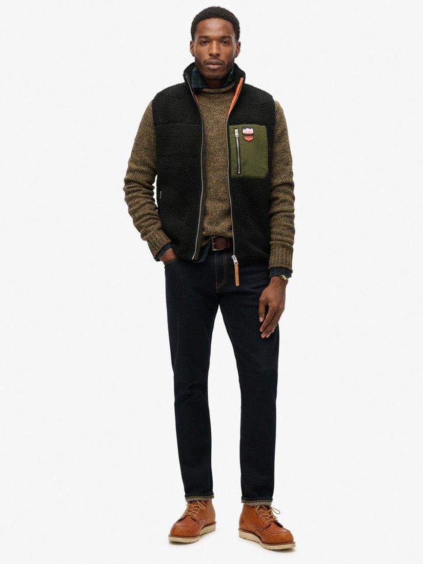 Product image 3 of 5, which shows Superdry Vintage Retro Fleece Gilet, Black, S
