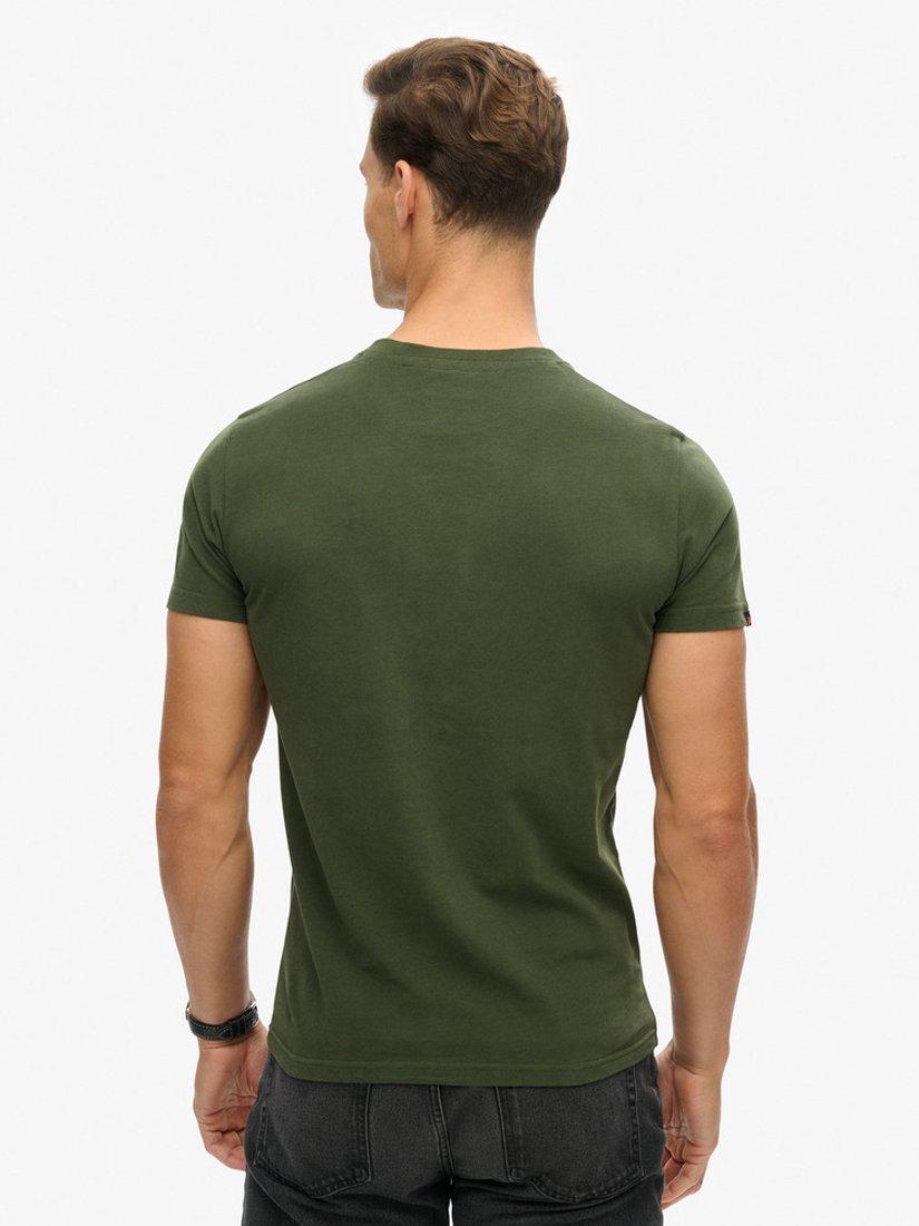 Product image 2 of 4, which shows Superdry Essential Logo Embroidered T-Shirt, Duffel Bag Green, S