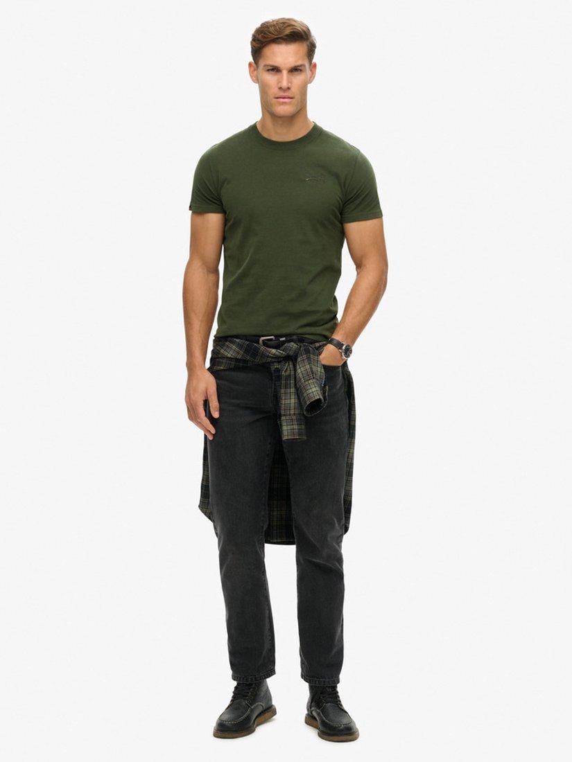 Product image 3 of 4, which shows Superdry Essential Logo Embroidered T-Shirt, Duffel Bag Green, S