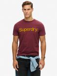 Superdry Classic Core Logo Shadow T-Shirt, Port Red