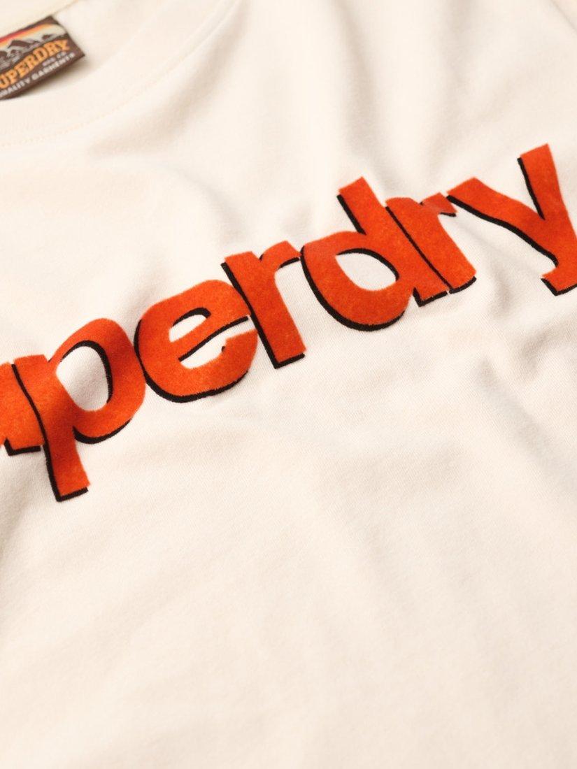 Product image 3 of 5, which shows Superdry Classic Core Logo Shadow T-Shirt, Oatmeal Beige, S