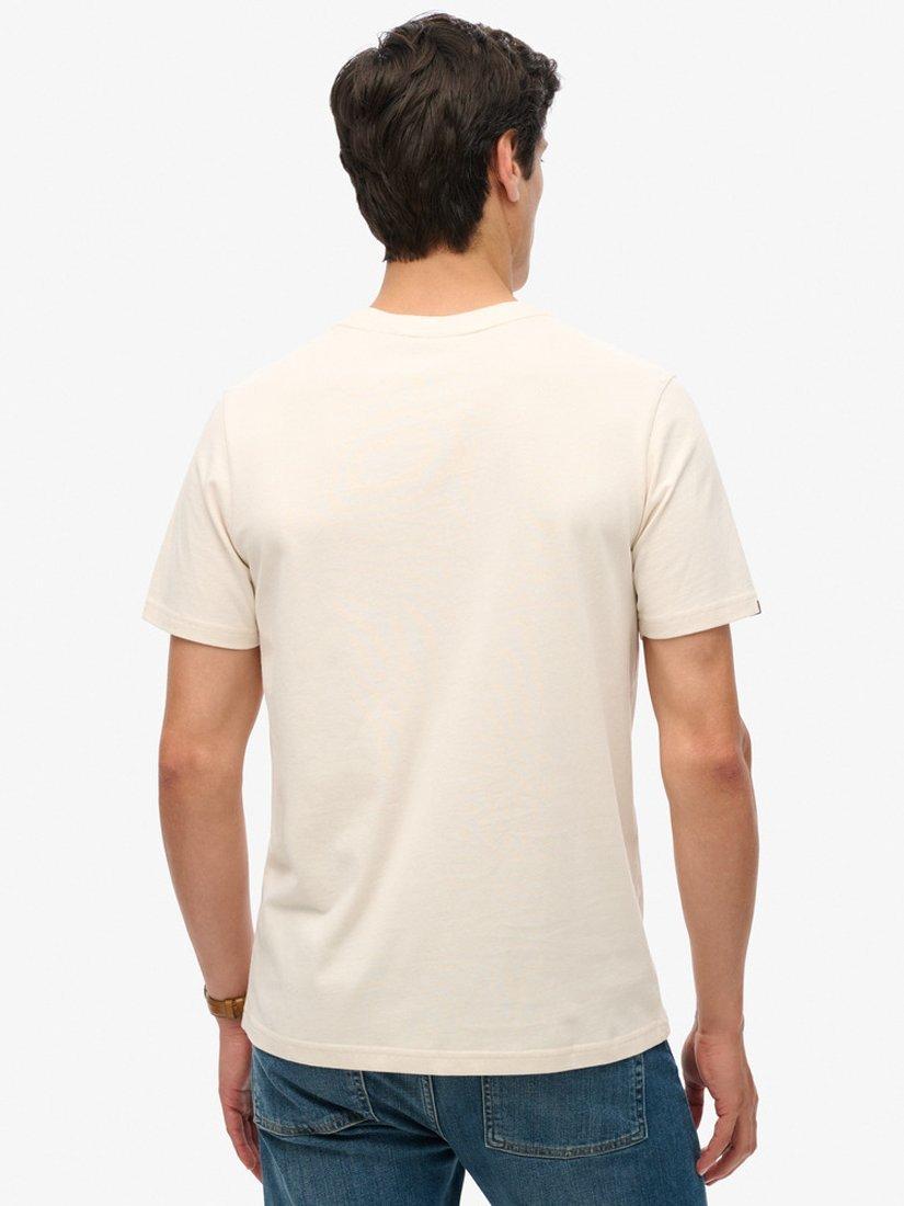 Product image 4 of 5, which shows Superdry Classic Core Logo Shadow T-Shirt, Oatmeal Beige, S