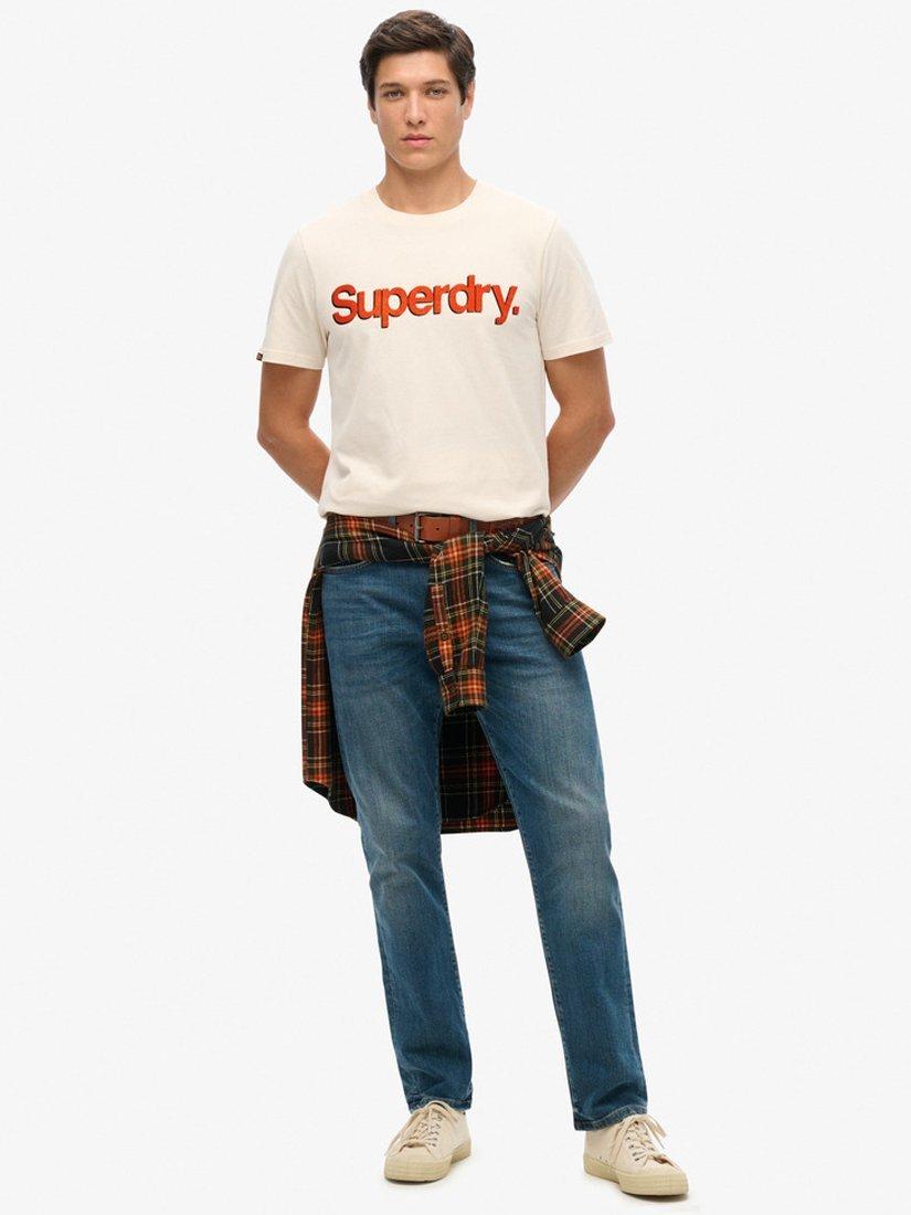 Product image 5 of 5, which shows Superdry Classic Core Logo Shadow T-Shirt, Oatmeal Beige, S