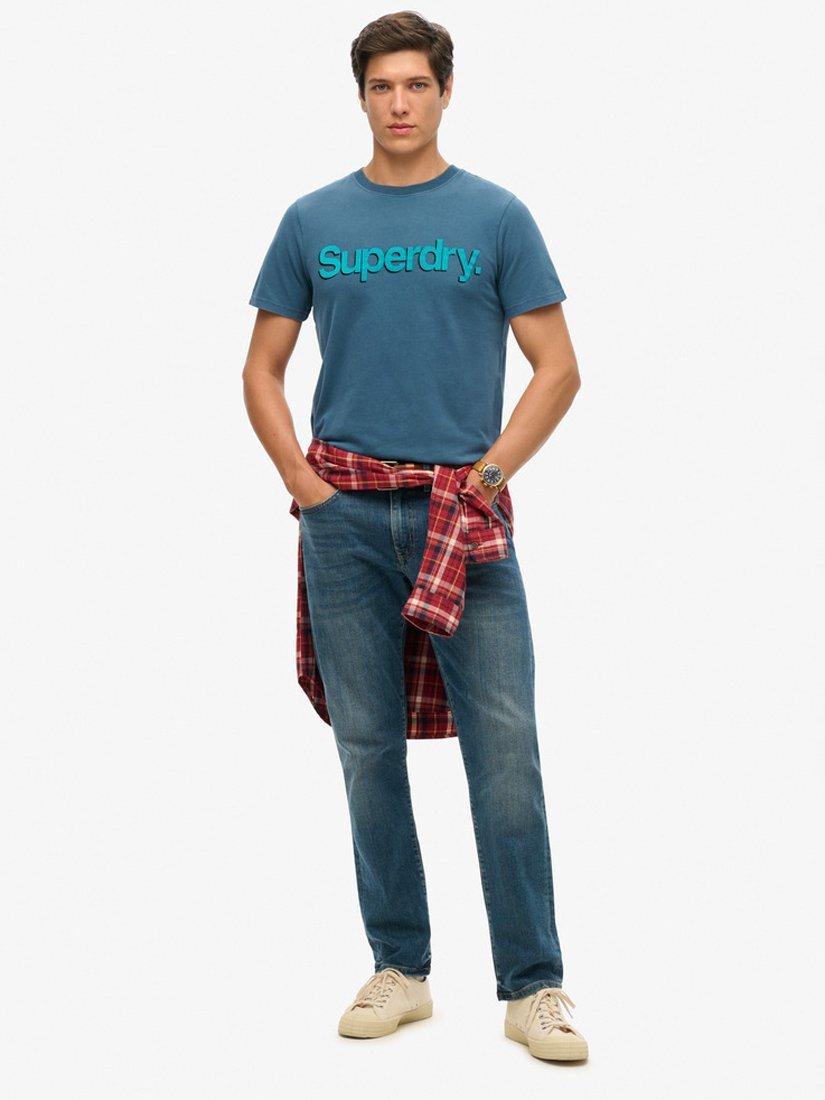 Product image 3 of 5, which shows Superdry Classic Core Logo Shadow T-Shirt, Blue Bottle, S