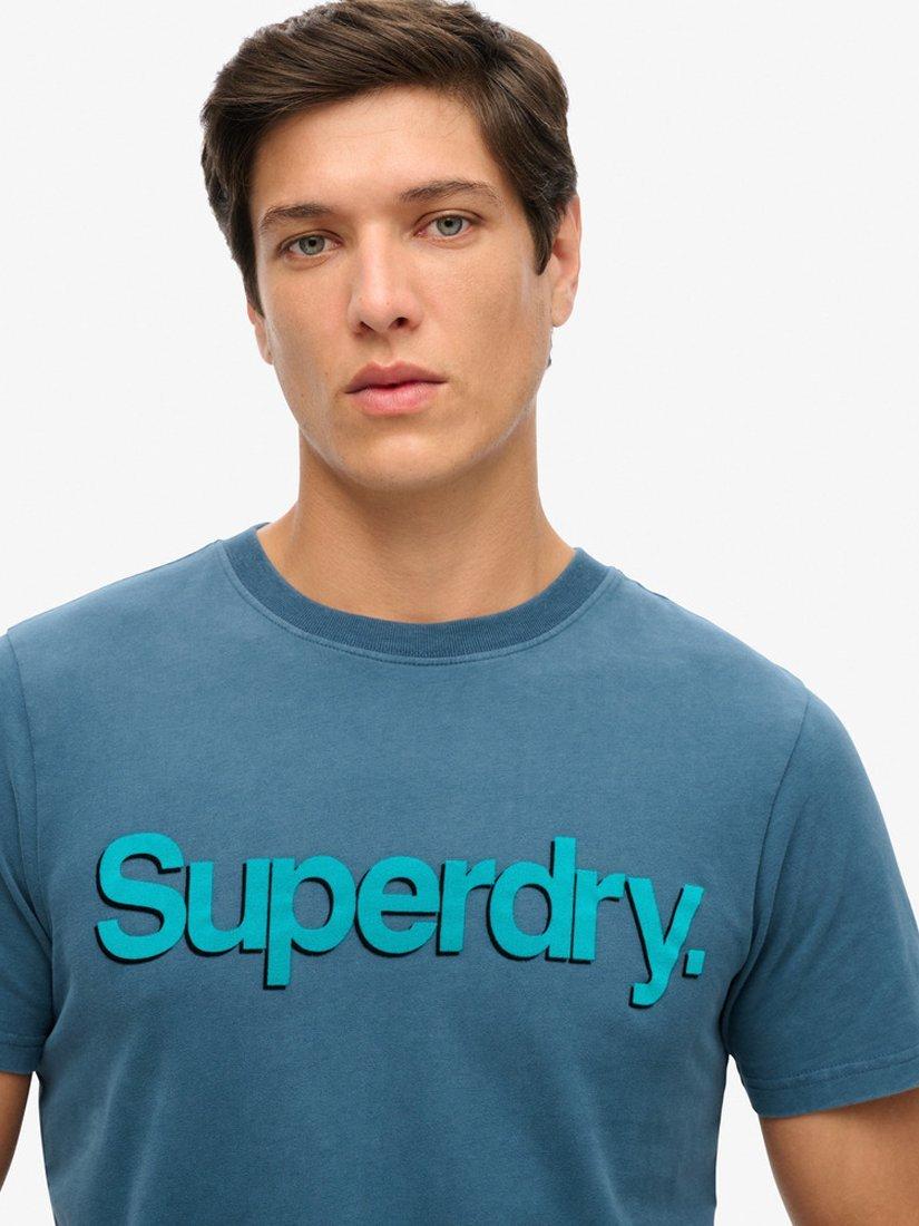 Product image 4 of 5, which shows Superdry Classic Core Logo Shadow T-Shirt, Blue Bottle, S