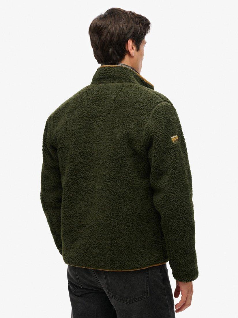 Product image 2 of 5, which shows Superdry Fleece Jacket, Olive Green, S