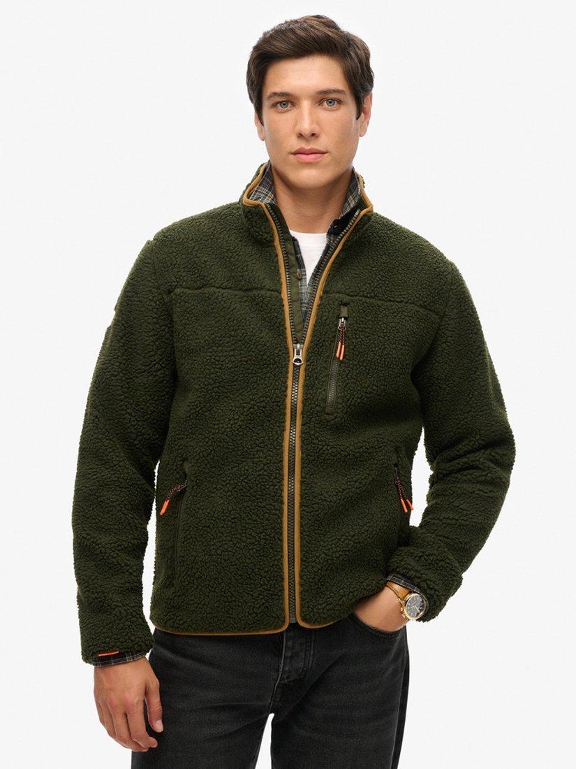 Product image 5 of 5, which shows Superdry Fleece Jacket, Olive Green, S
