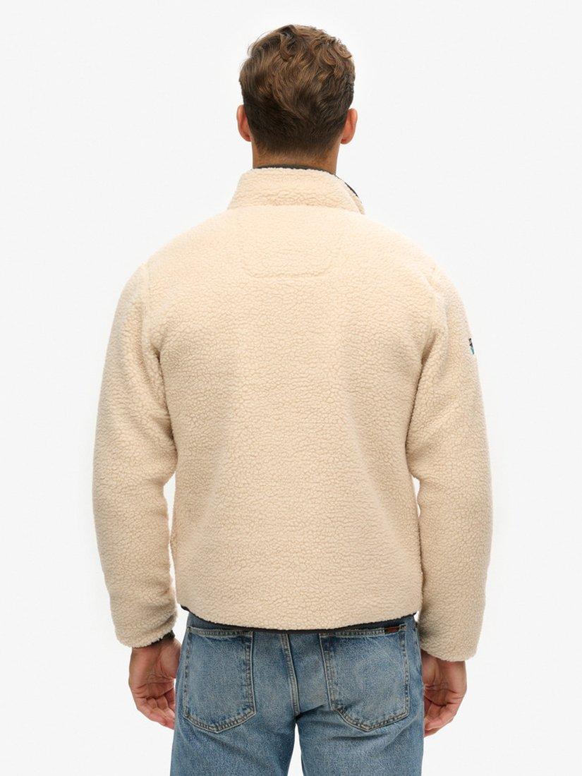 Product image 2 of 6, which shows Superdry Outdoor Full Zip Fleece Top, Oatmeal Beige, S
