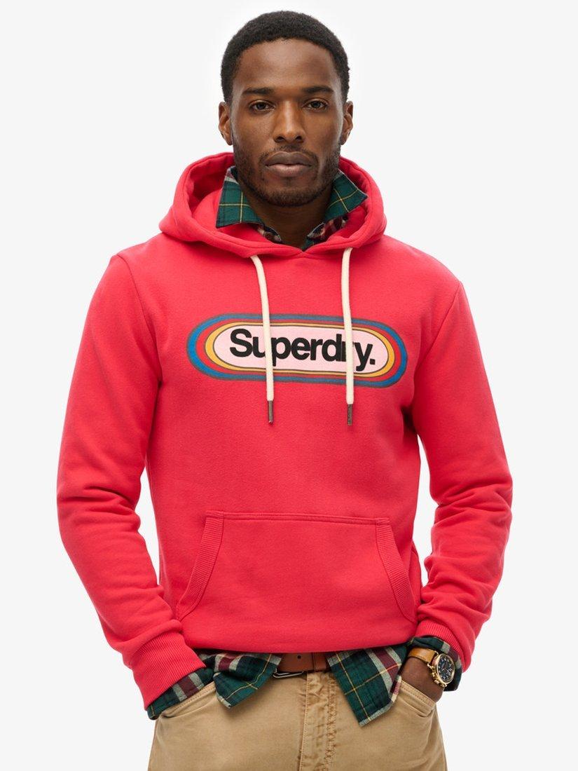 Superdry Vintage Trade Tab Hoodie, Soda Pop Red