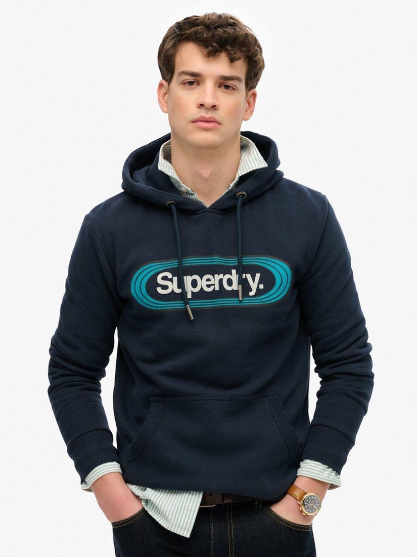Product image 1 of 5, which shows Superdry Vintage Trade Tab Hoodie, Eclipse Navy, S