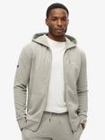 Superdry Plain Zip Hoodie, Grey Marl