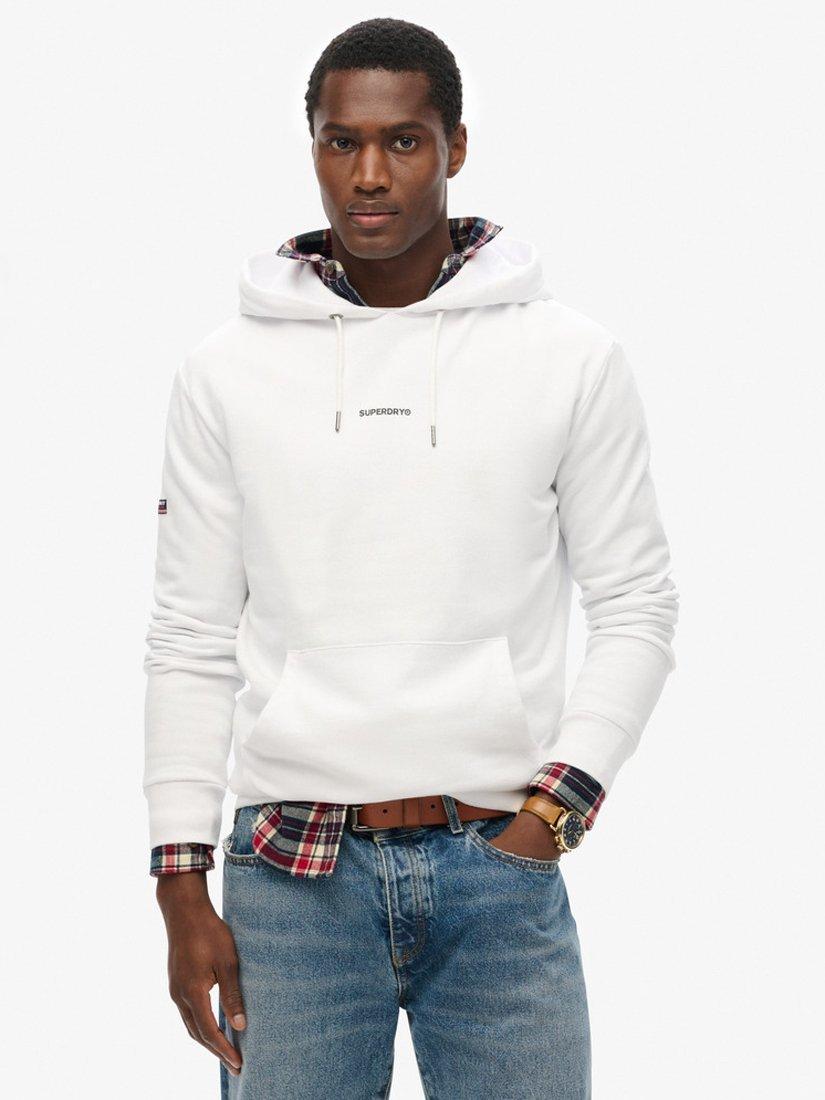 Superdry white hoodie mens online