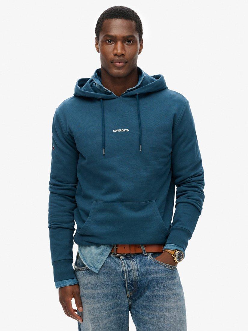 Superdry Plain Hoodie Blue Bottle