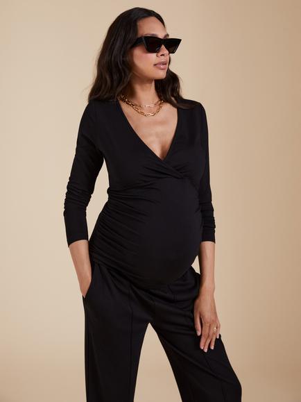 Isabella Oliver Georgia Maternity Top, Caviar Black, Caviar Black