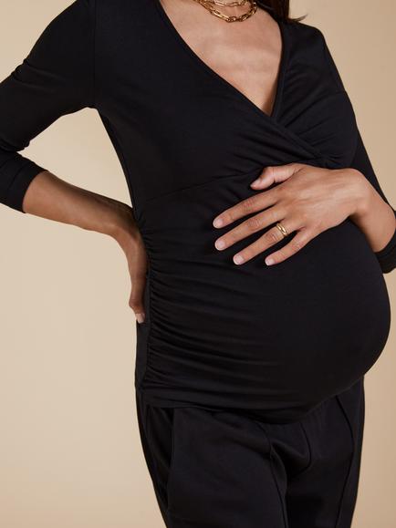 Isabella Oliver Georgia Maternity Top, Caviar Black - view 2, Caviar Black