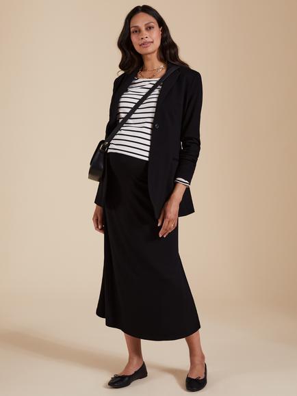 Isabella Oliver Louisa Jersey Maternity Skirt, Caviar Black, Caviar Black