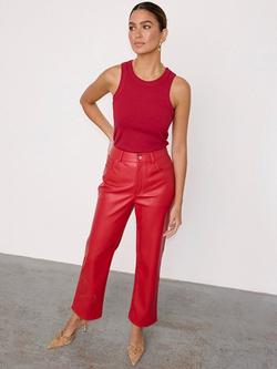 Never Fully Dressed Faux Leather Trousers, Red