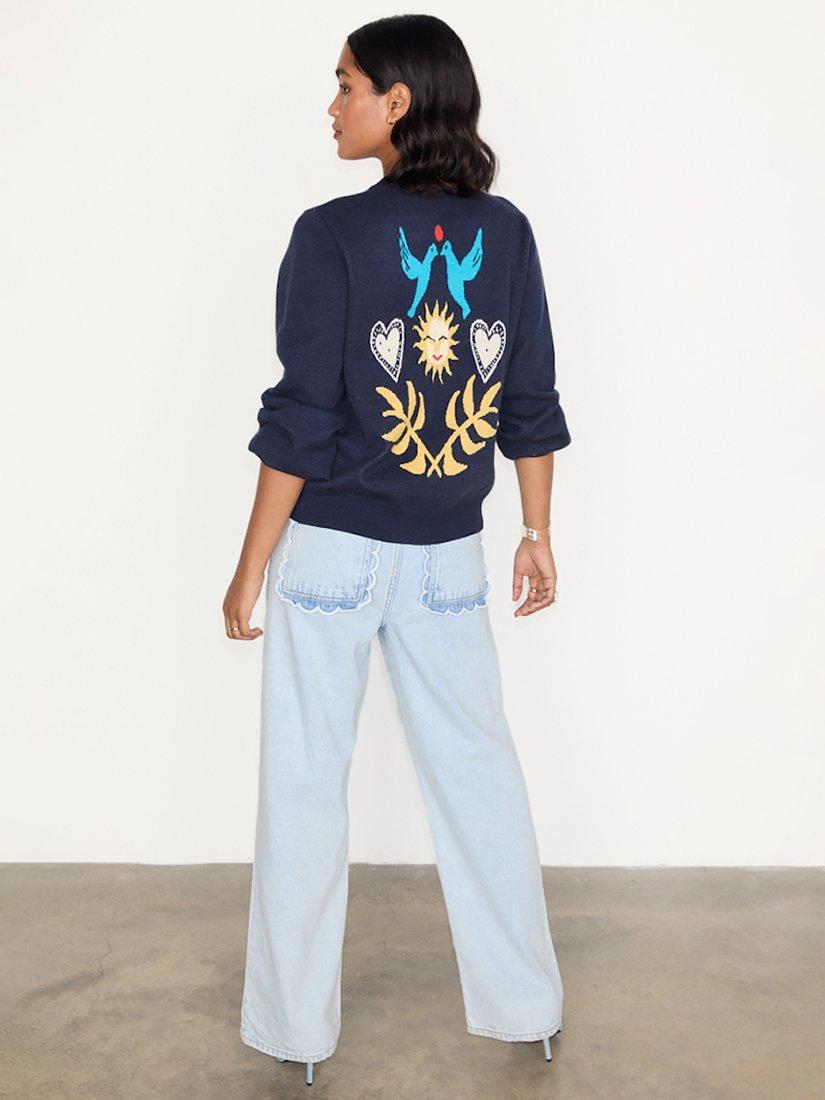 Product image 5 of 7, which shows Never Fully Dressed Sundazed Cardigan, Navy, S