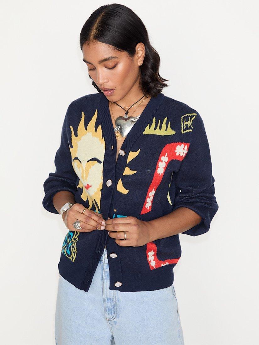 Product image 6 of 7, which shows Never Fully Dressed Sundazed Cardigan, Navy, S
