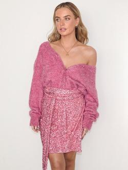 Never Fully Dressed Metallic Cardigan, Pink, Pink