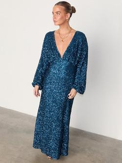 Never Fully Dressed Sequin Dress, Teal, Teal
