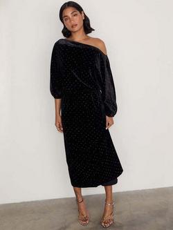 Never Fully Dressed Velvet Tilly Dress, Black, Black