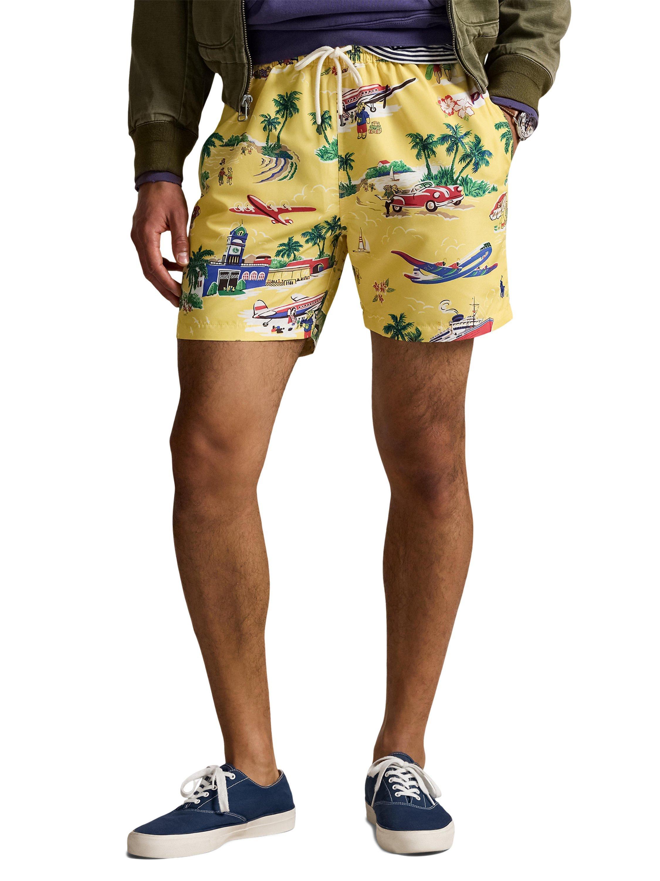 Product image 1 of 4, which shows Ralph Lauren Holiday Swimming Trunks, On Holiday Bear, S