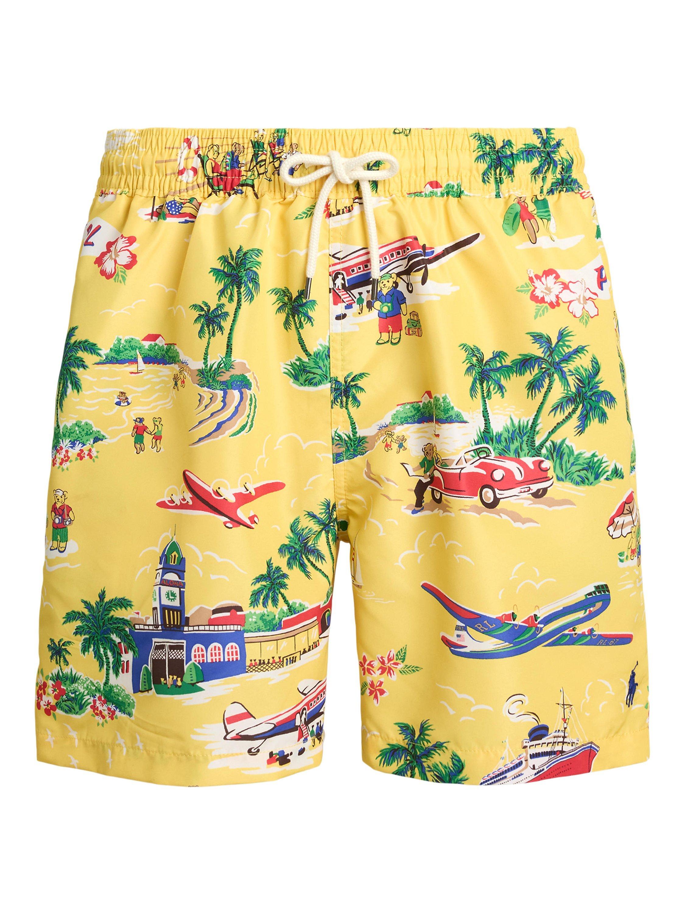 Product image 4 of 4, which shows Ralph Lauren Holiday Swimming Trunks, On Holiday Bear, S
