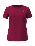 Under Armour Women's Tech Ribbed T-Shirt, Fuchsia/ White