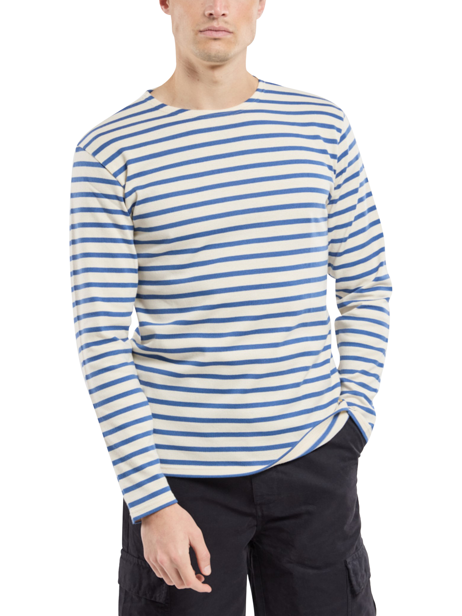 Product image 1 of 4, which shows Armor Lux Breton Stripe Long Sleeve Top, Nature/Obscur, S