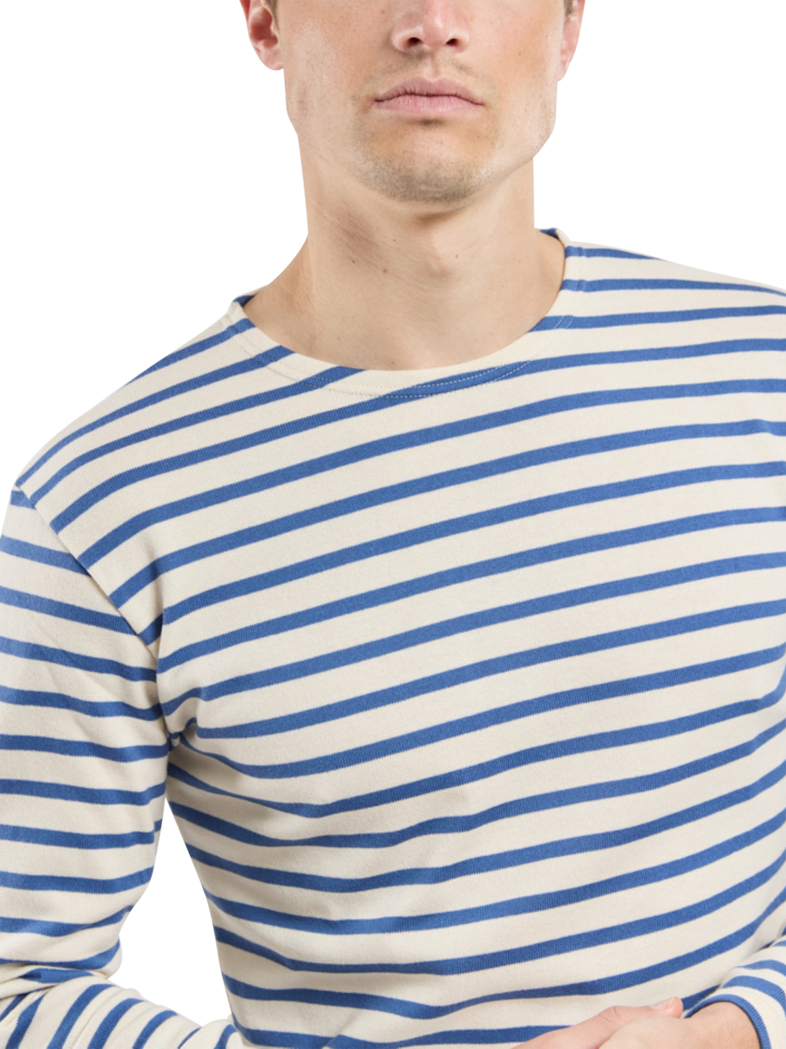 Product image 2 of 4, which shows Armor Lux Breton Stripe Long Sleeve Top, Nature/Obscur, S