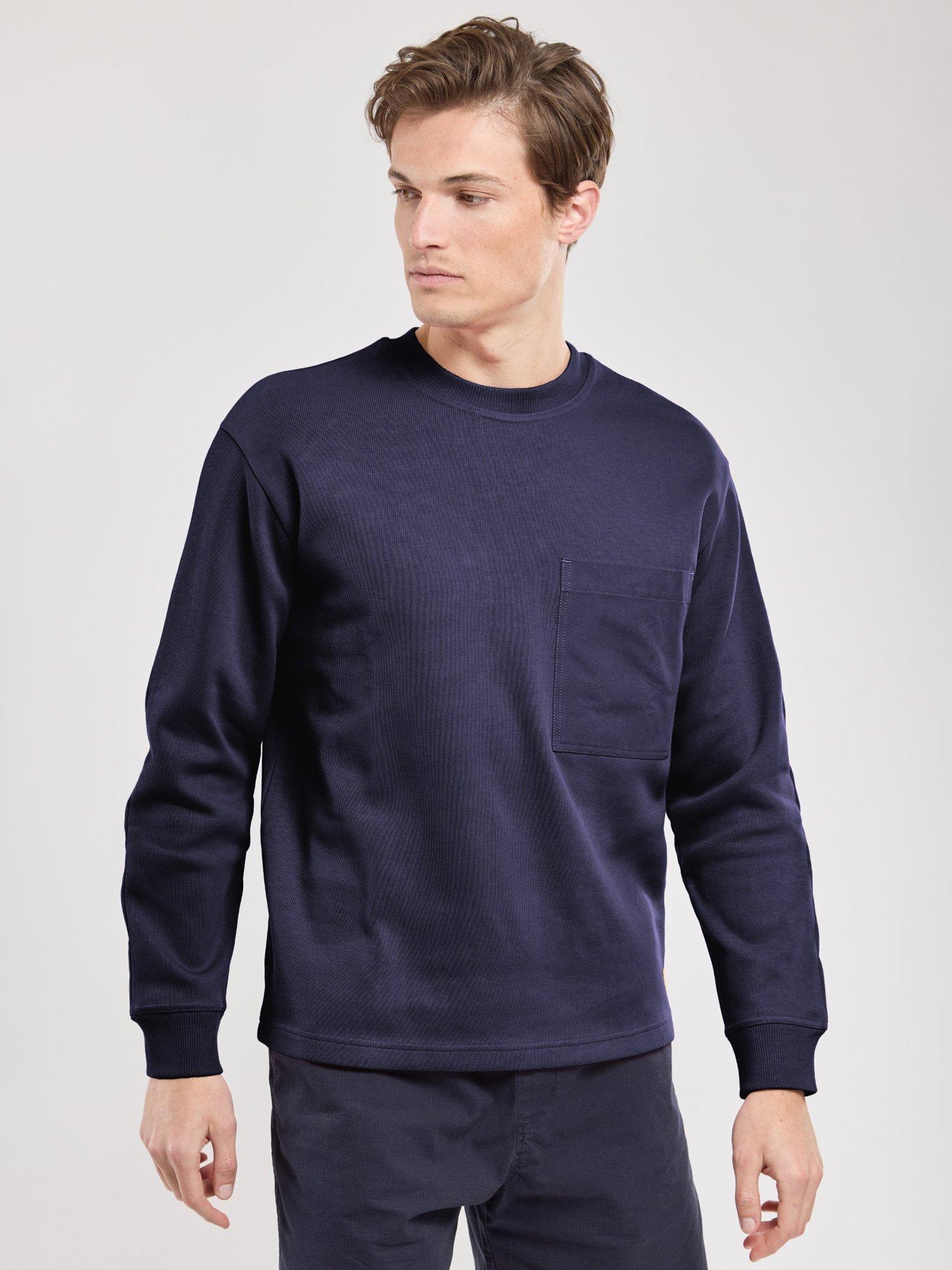 Product image 1 of 2, which shows Armor Lux Cotton Crew Neck Sweatshirt, Navy, S