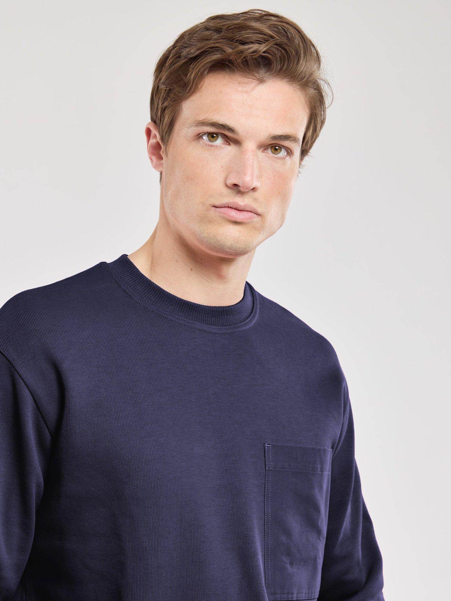 Product image 2 of 2, which shows Armor Lux Cotton Crew Neck Sweatshirt, Navy, S