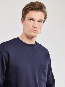 Armor Lux Cotton Crew Neck Sweatshirt, Navy - view 2, Navy