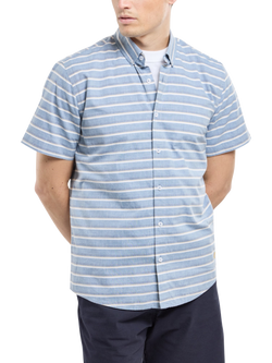 Armor Lux Linen Blend Regular Fit Stripe Shirt, Blue/Multi