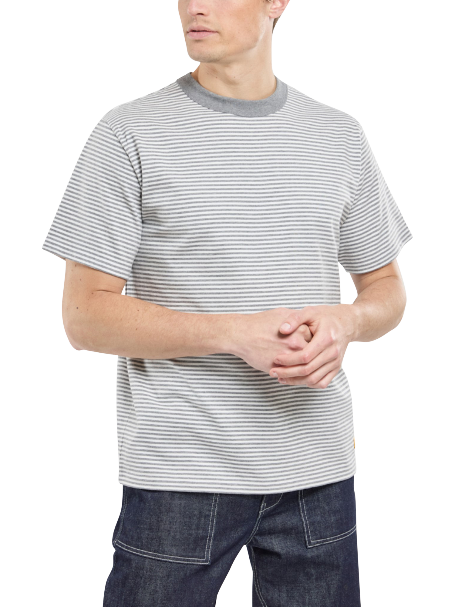 Product image 3 of 4, which shows Armor Lux Crew Neck T-Shirt, Misty Grey/Milk, L