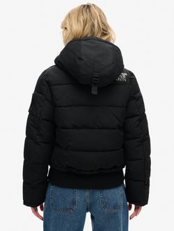 Superdry Everest Hooded Padded Bomber Jacket - view 2, Jet Black