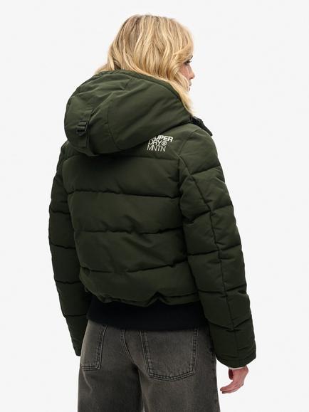 Superdry Everest Hooded Padded Bomber Jacket - view 2, Olive Green