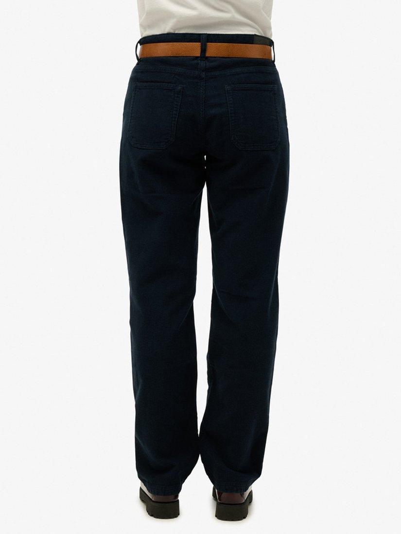 Product image 4 of 7, which shows Superdry Mid Rise Straight Leg Corduroy Jeans, Navy, W26/L30
