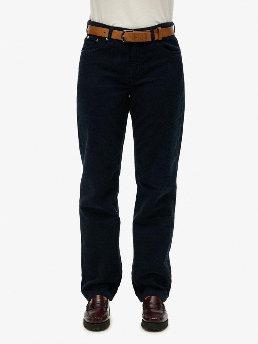 Product image 5 of 7, which shows Superdry Mid Rise Straight Leg Corduroy Jeans, Navy, W26/L30